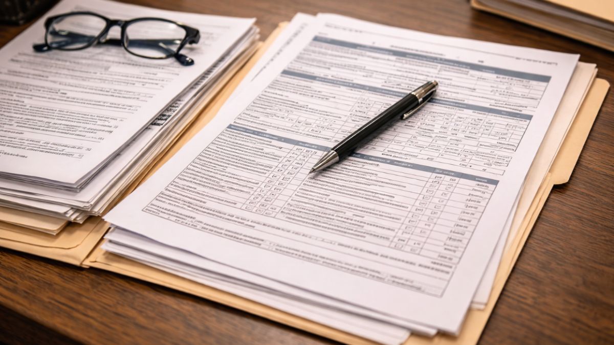 Organized medical records and claim documents prepared for a disability application.